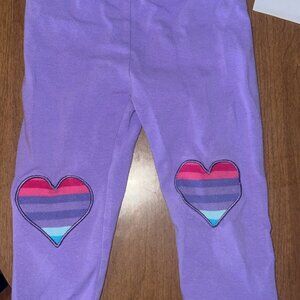 Truly Scrumptious by Heidi Klum Purple Leggings - Rainbow Heart Knees - 18M